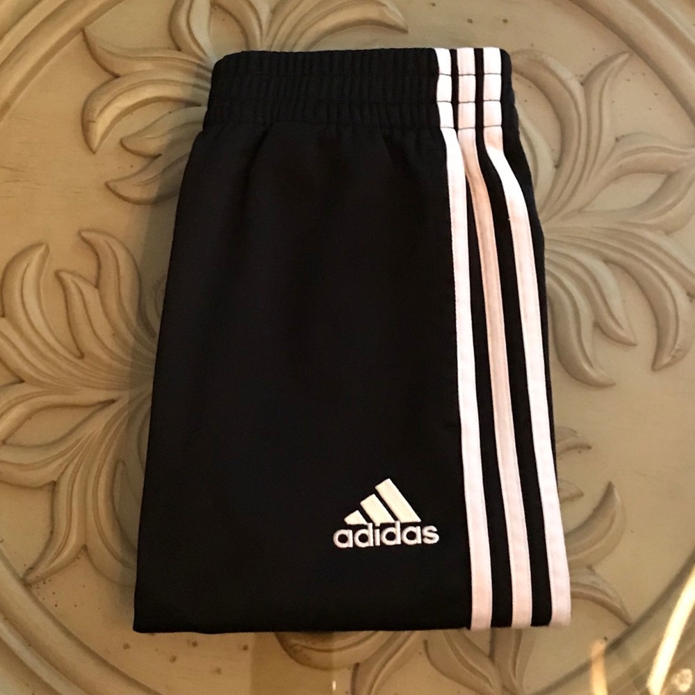 Boys YM 10-12 Adidas Iconic Tricot Black Pants